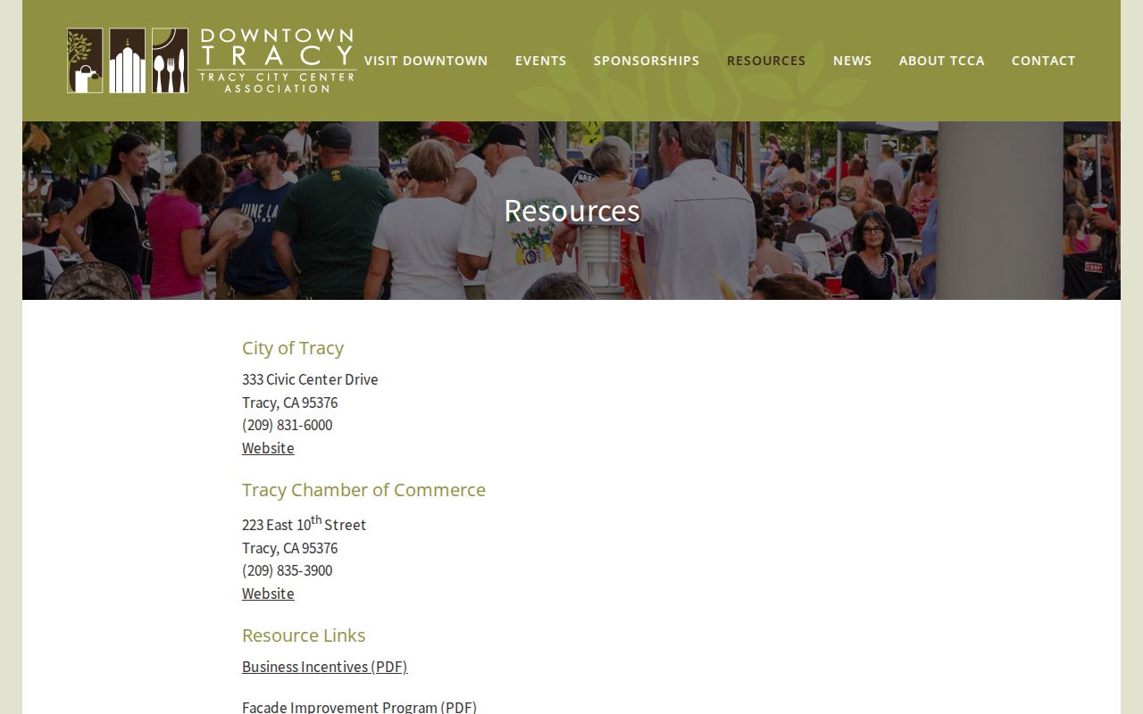 Downtown Tracy public community resources directory