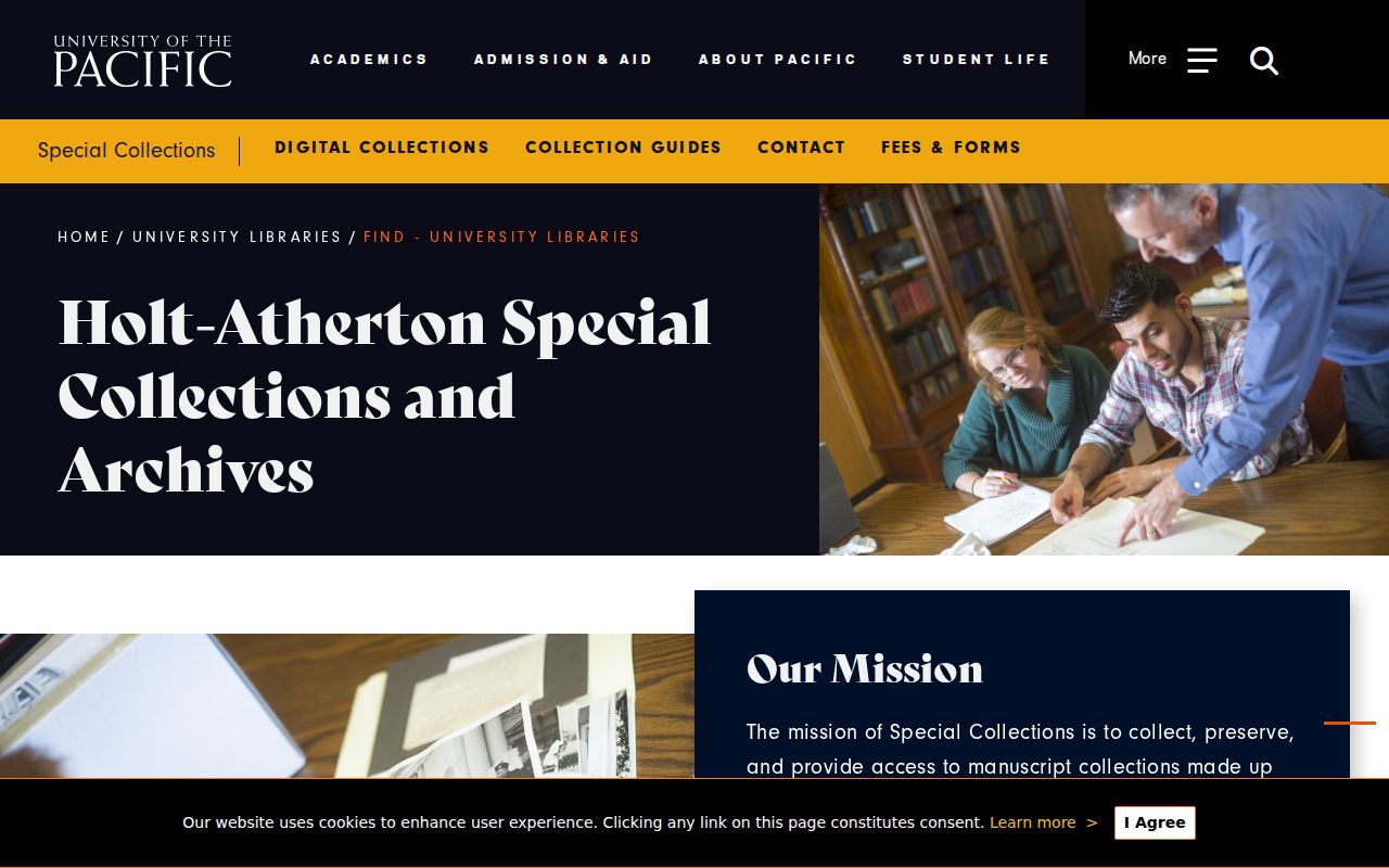 Holt-Atherton Special Collections research gateway in Stockton